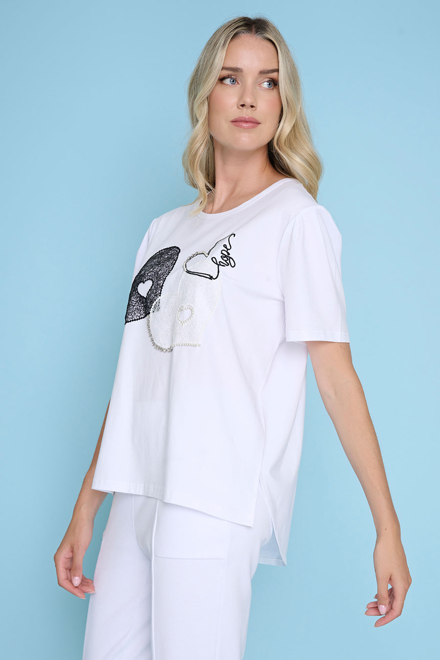 Heart Embroidered Top