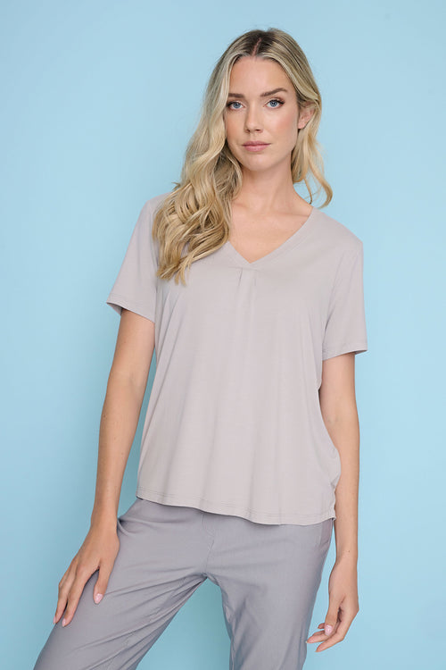 Basic V-Neck Top Front View