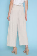 Belted Wide-Leg Cropped Pants