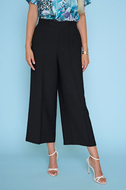 Wide-Leg Cropped Pants