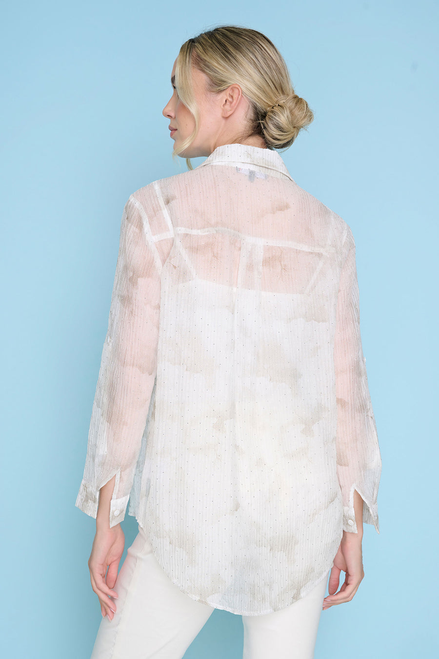 Rhinestud Printed Shirt