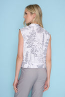 Zip-Front Cropped Vest Back View
