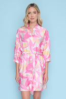 Curved-Hem Belted Dress