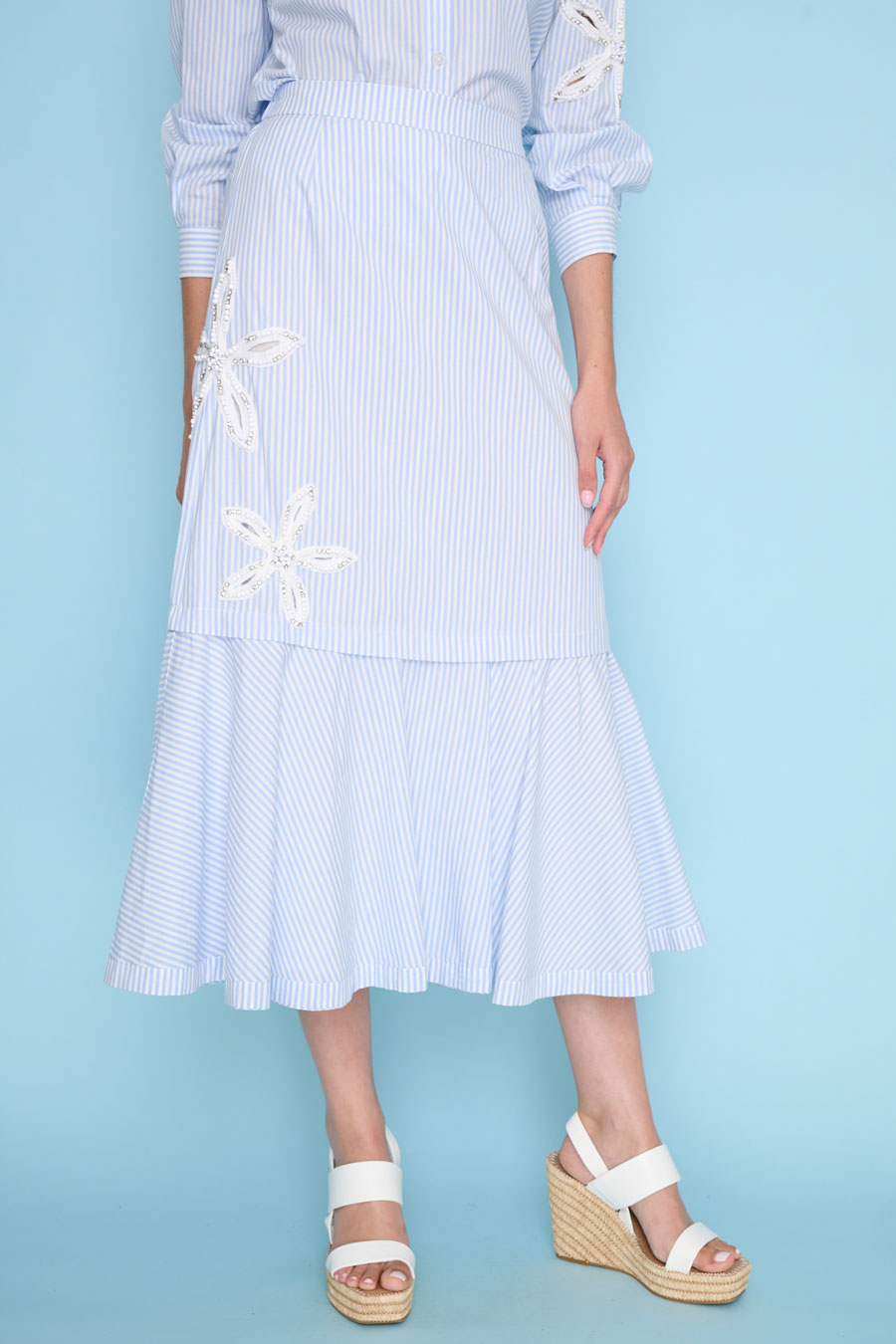 Floral Embellished Long Skirt