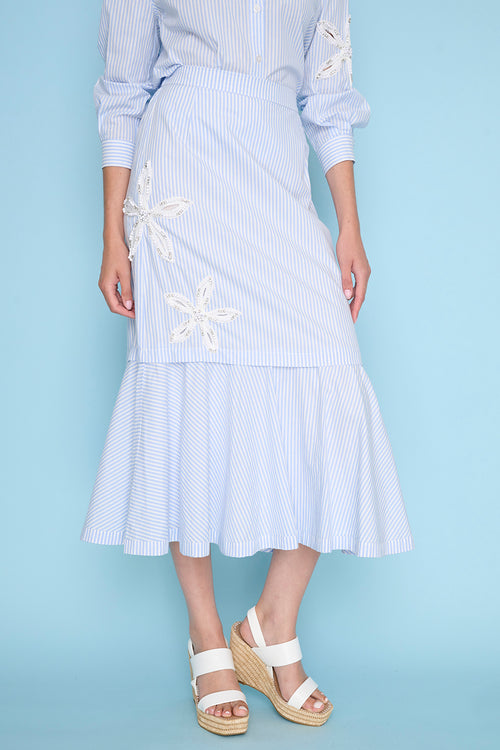 Floral Embellished Long Skirt Side View