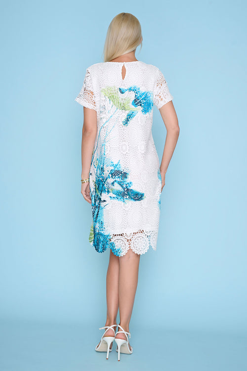 Short-Sleeve Lace Dress Back View