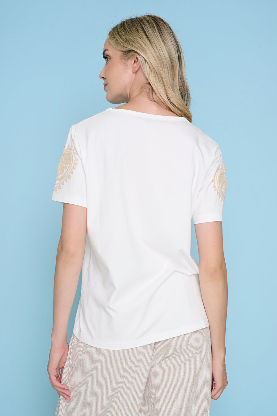 Yarn-Embroidered Top