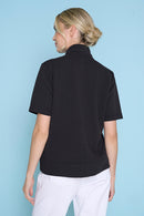 Solid Ottoman Short-Sleeves Zip-Front Jacket