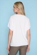 Solid Trim Printed Top