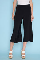Wide-Leg Side-Slit Capri Pants Front View