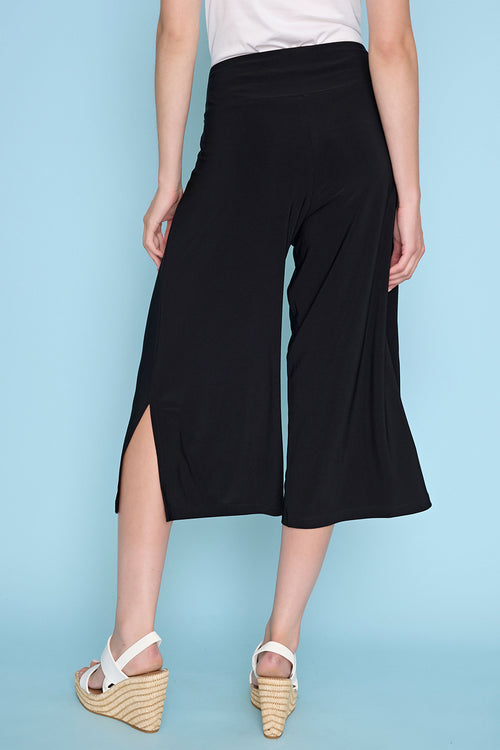 Wide-Leg Side-Slit Capri Pants Back View