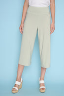 Wide-Leg Side-Slit Capri Pants Front View