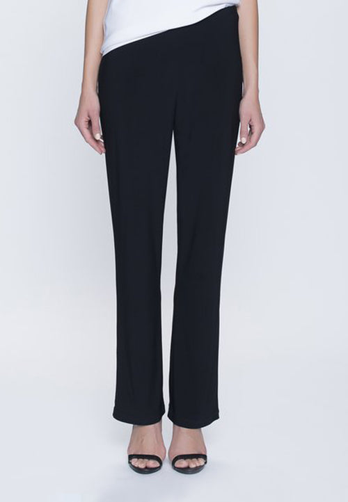 Pull-On Straight Leg Pant Petite Size in black by Picadilly Canada