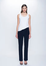 Pull-On Straight Leg Pant Petite Size in deep navy by Picadilly Canada