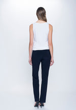 back view of Stretchy Pull-On Straight Leg Pant in deep navy by Picadilly Canada