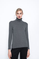 Long sleeve Turtleneck Top in grey by Picadilly canada