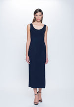 Maxi Dress with High Side Slit in deep navy by picadilly canada
