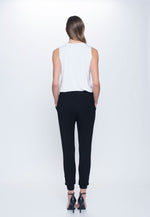 back view Drawstring Pant in black by Picadilly canada