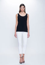 outfit of Scoop Neck Tank in black by Picadilly canada