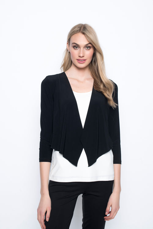 Ruffle Hem Bolero in black by Picadilly Canada