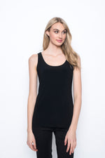 Scoop Neck Tank in black by Picadilly canada