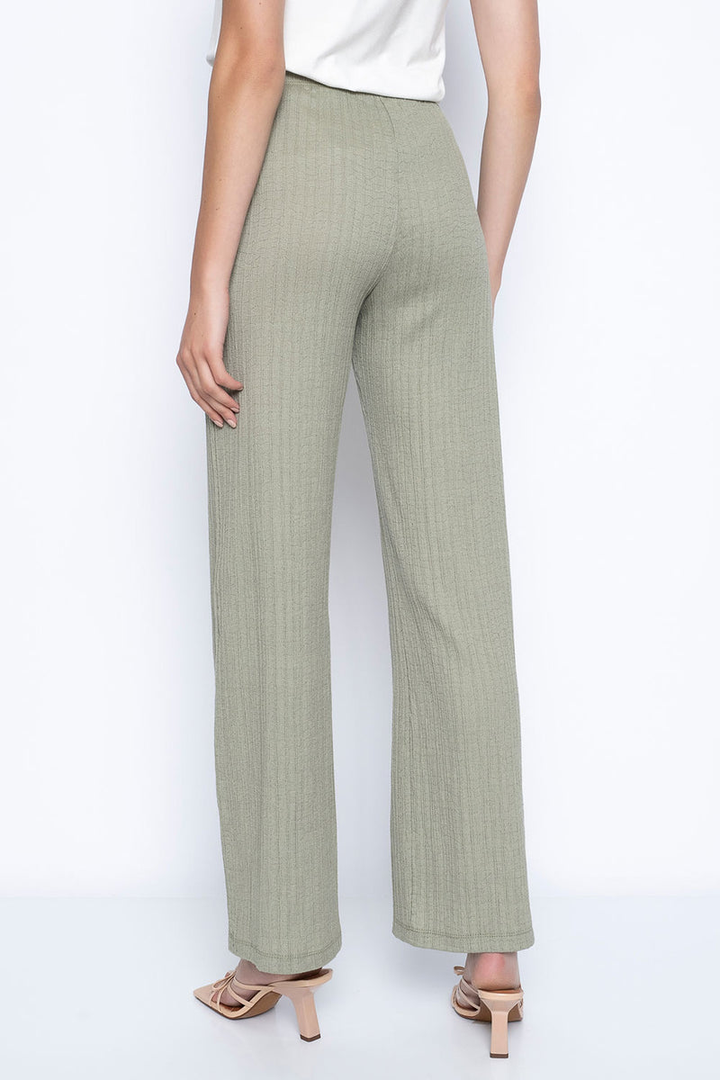 Pull-On Wide-Leg Pants Back View Dusty Sage