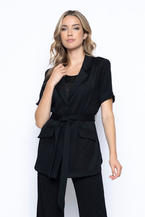 Short Sleeve Blazer with Belt by Picadilly Canada