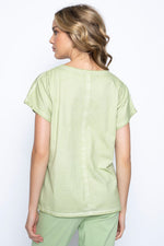 Embellished Top With Strap Back View Sharp Green