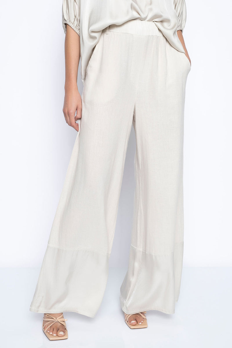 Satin Insert Flowy Pant Front View