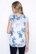 Floral Ruffle Trim Top back view
