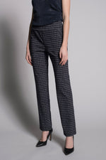 Dash Grid Print Pull-On Straight Leg Pants by Picadilly Canada