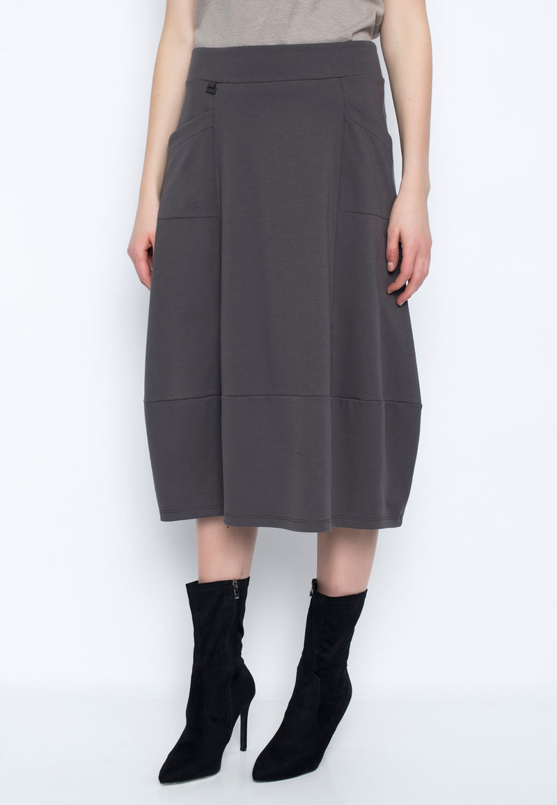 Bubble Skirt With Pockets in deep taupe by Picadilly Canada