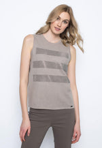 Embellished Tank in rustic taupe by Picadilly Canada