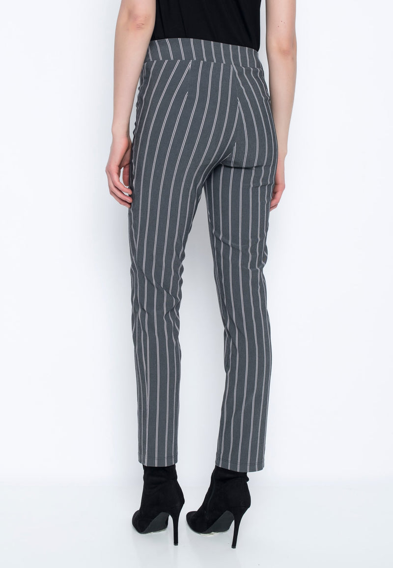 Back of Stripe Pull-On Straight Leg Pants by Picadilly Canada