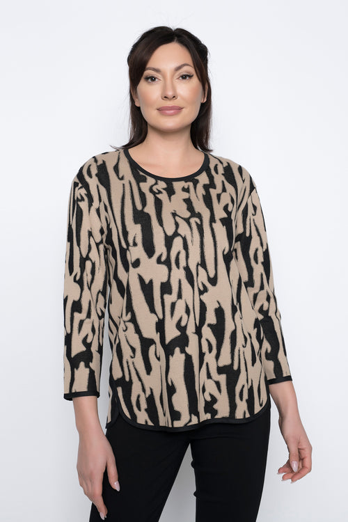 Contrast Binding Curved Hem Top by Picadilly Canada