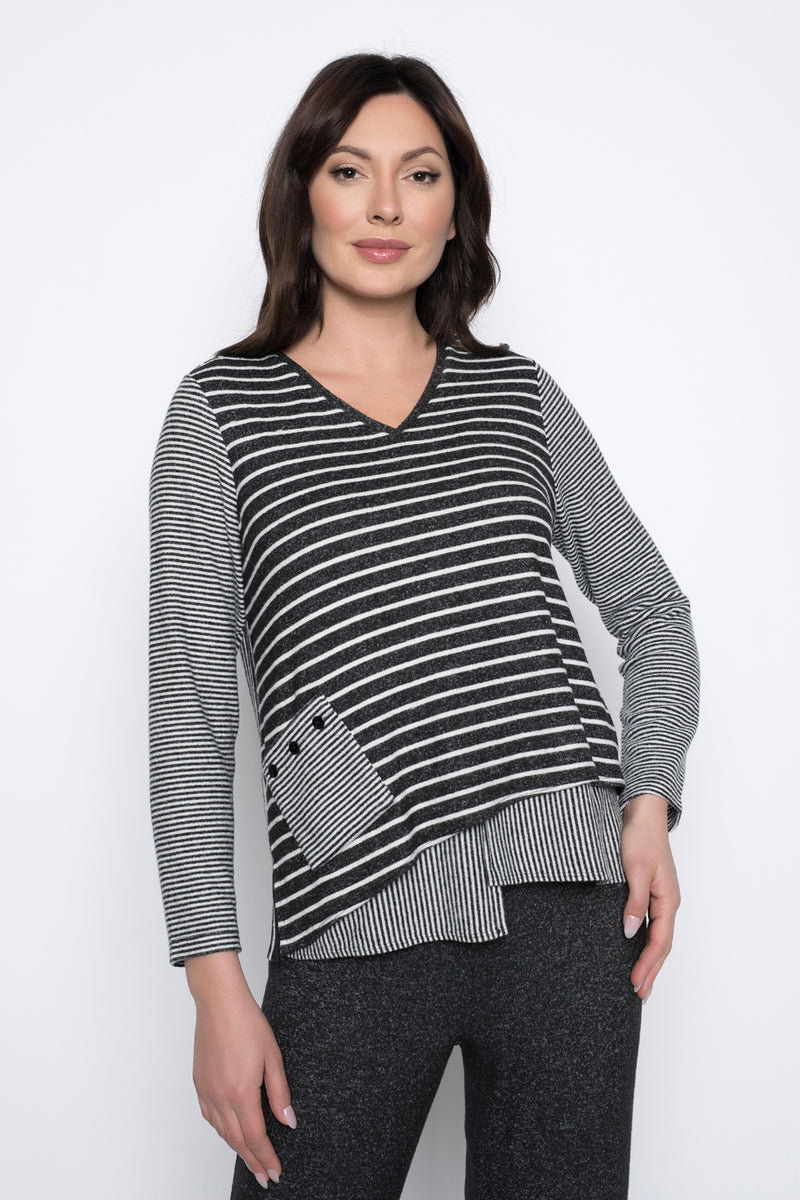 Long Sleeve V-Neck Top by Picadilly Canada