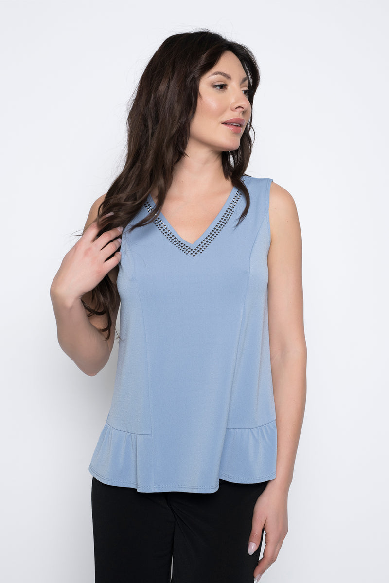 V-Neck Embellished Tank by Picadilly Canada