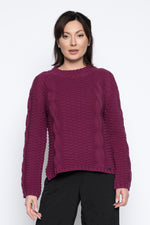 Mock Neck Texture Knit Top by Picadilly Canada