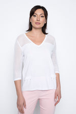 V-Neck Top with Pockets by Picadilly Canada