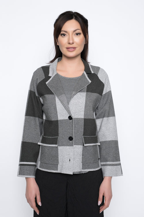 Plaid Button-Front Jacket by Picadilly Canada