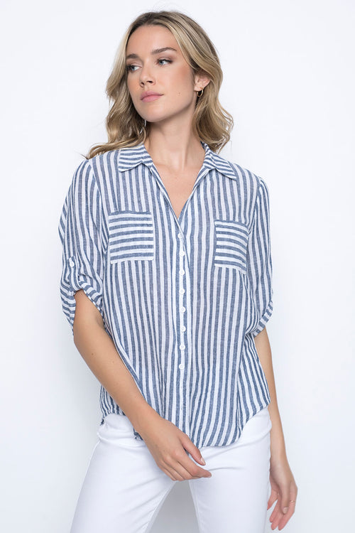 Stripe Blouse by Picadilly Canada