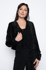 Mesh Trimmed Open-Front Jacket by Picadilly Canada