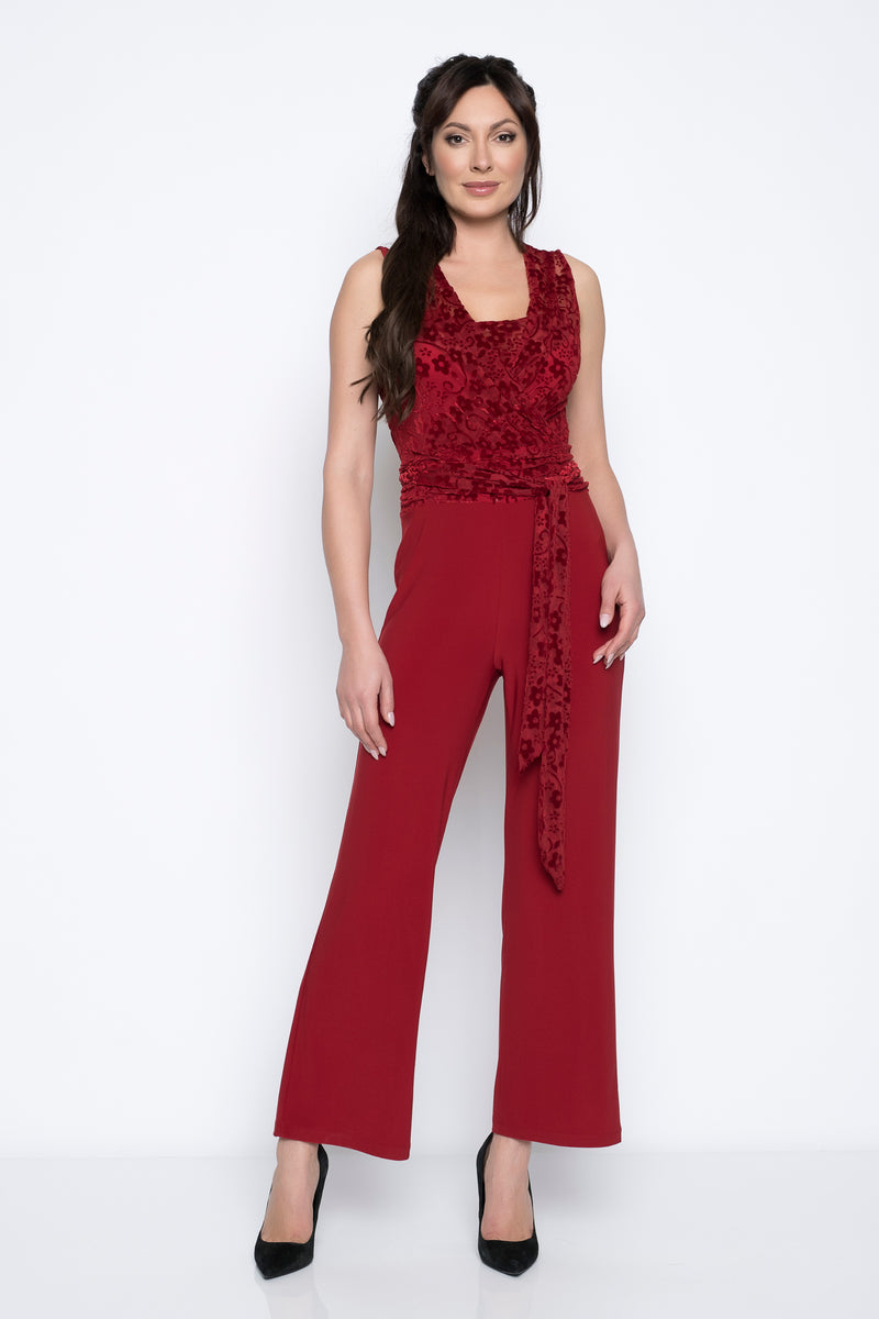 Sleeveless Waist Tie Jumpsuit by Picadilly Canada