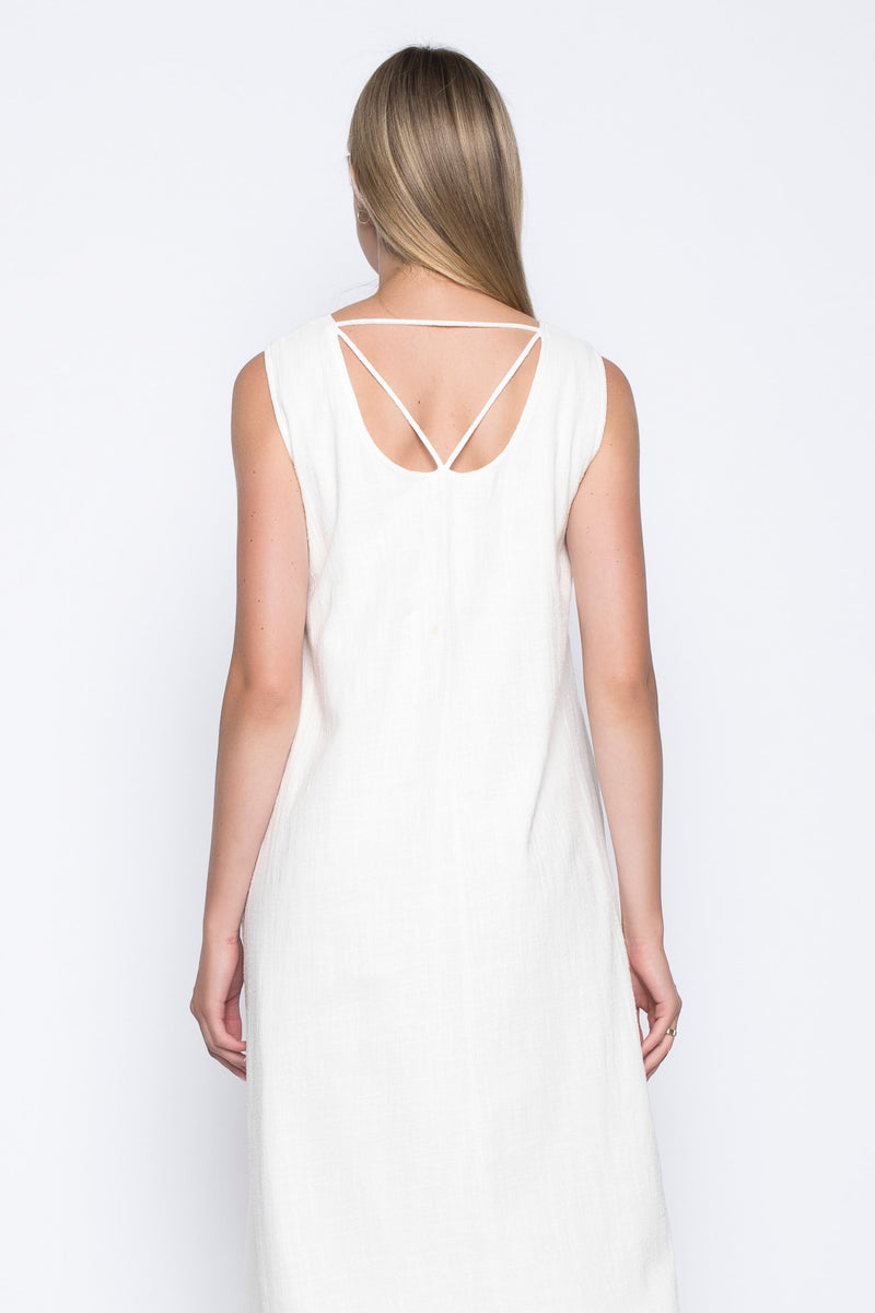 Button-Trim Sleeveless Maxi Dress By Picadilly Canada