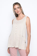 Drawstring Waist Tank in sand by picadilly canada