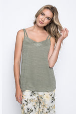 Double Strap Cami in sage by picadilly canada