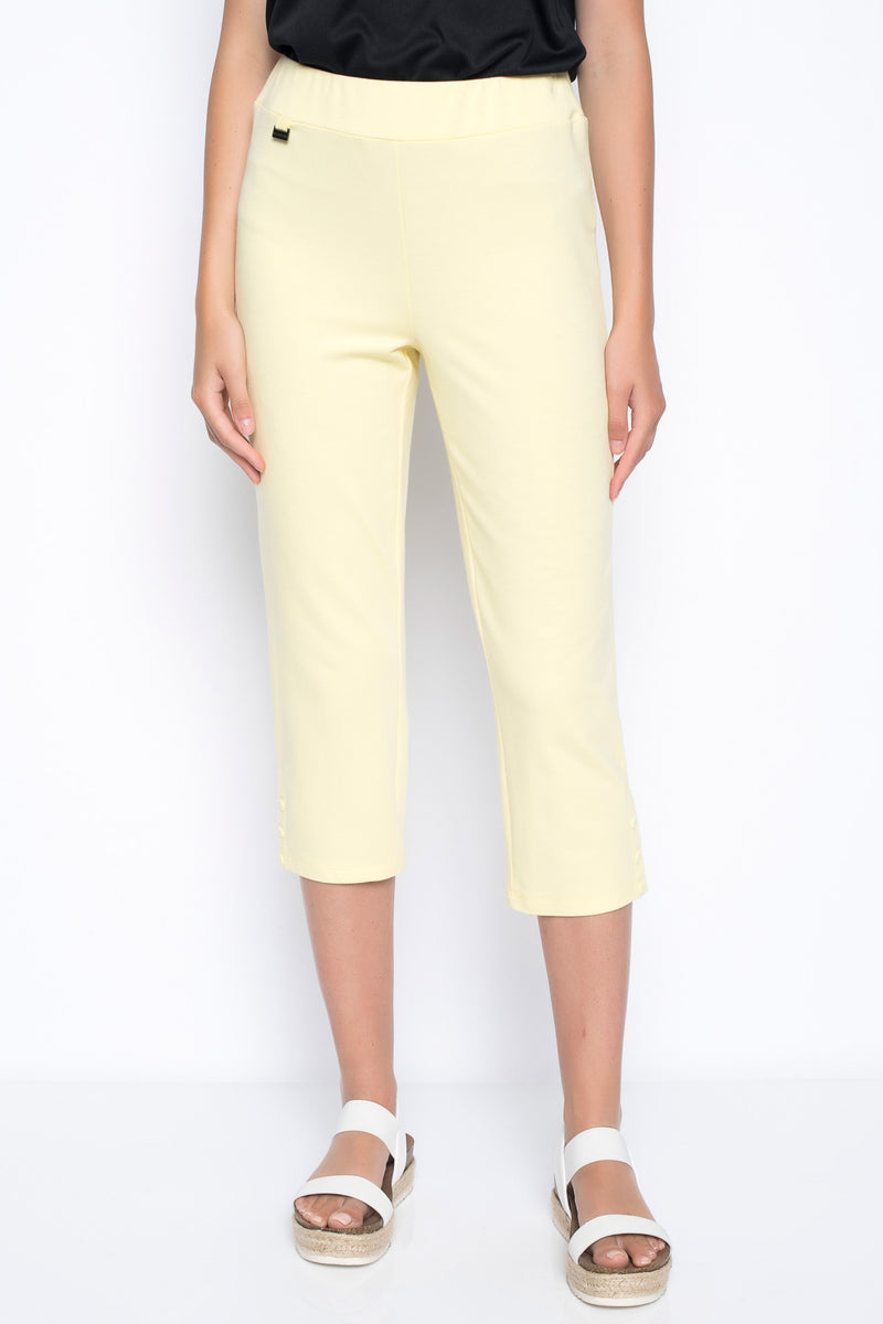 Button-Trim Capri Pants by Picadilly Canada